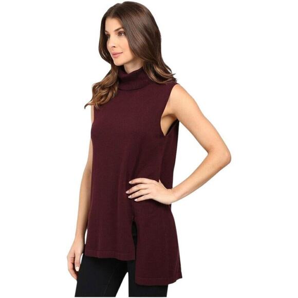 Vince Sleeveless Tunic Sweater Eggplant NWT S - Picture 4 of 11